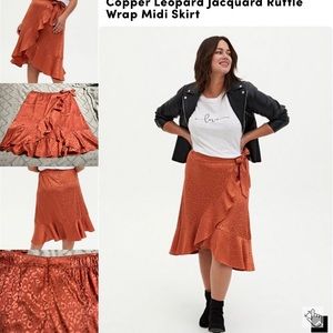 Torrid Copper Leopard Skirt